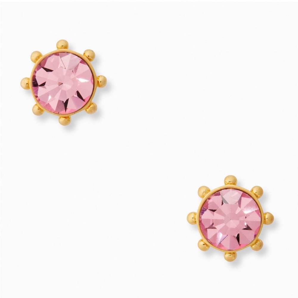 ⭐️Kate Spade New York⭐️Flying Colors Bezel Blush Preppy Designer Studs Earrings